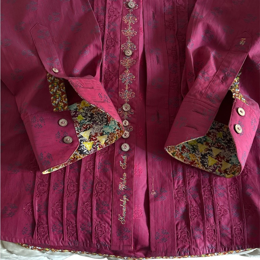 Robert Graham Pink Dress Shirt with Ornate Details
